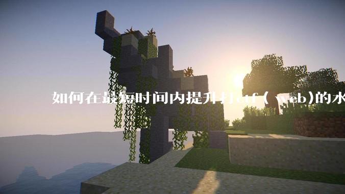 如何在最短时间内提升打ctf（web)的水平？