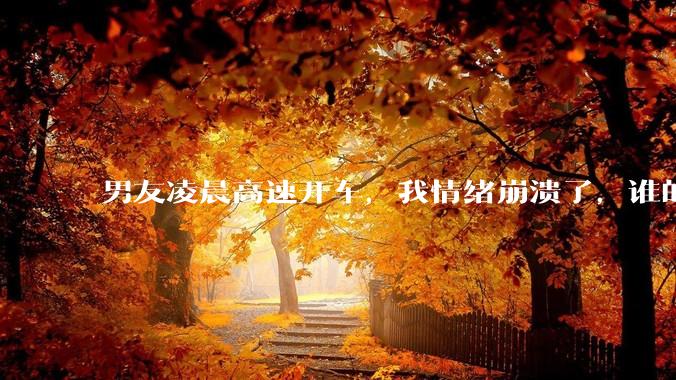 男友凌晨高速开车，我情绪崩溃了，谁的错?