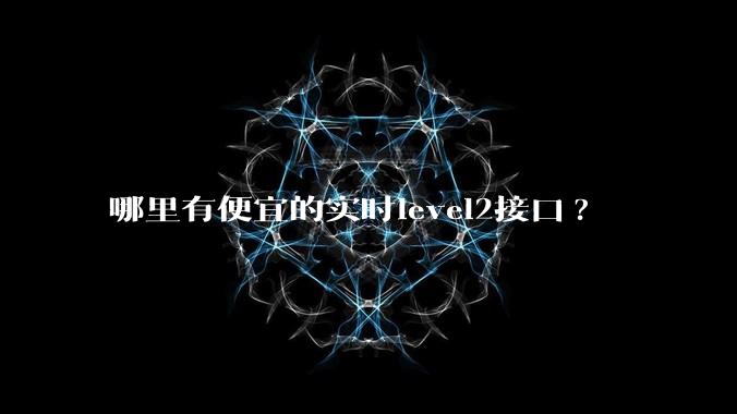 哪里有便宜的实时level2接口?